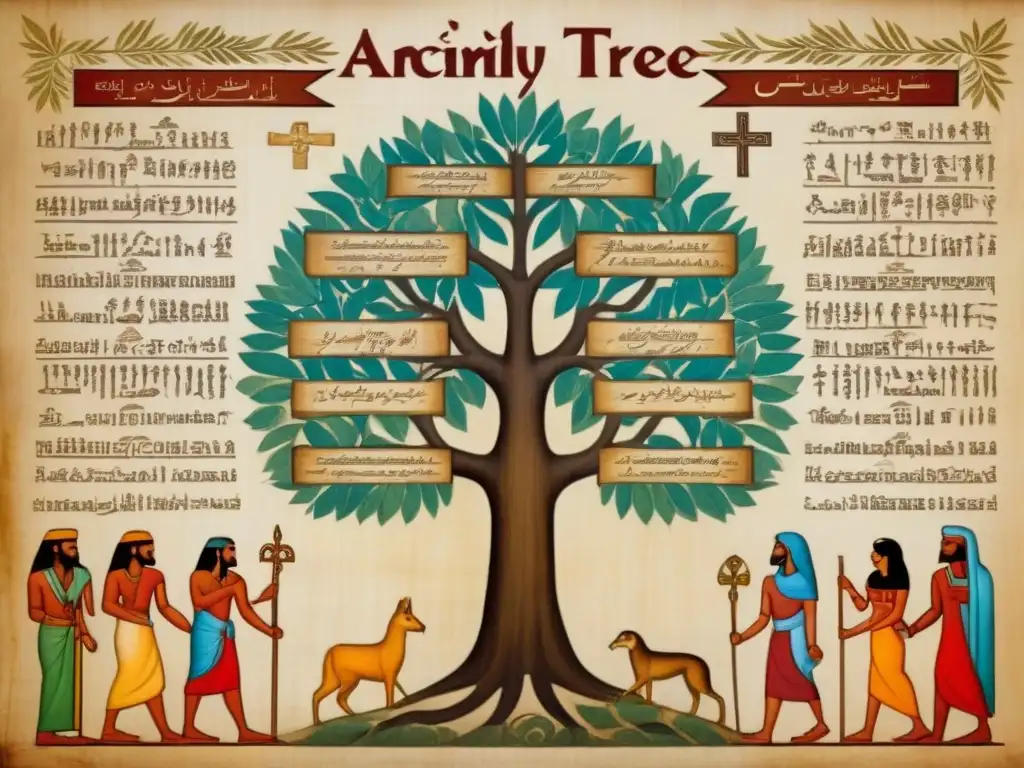 Antiguo árbol genealógico copto en papiro: historia apellidos minoría copta Egipto