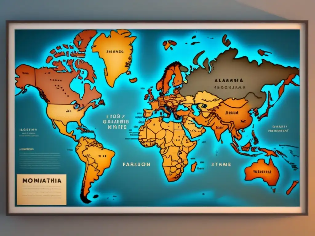 Un antiguo mapa detallando la evolución de apellidos a través de generaciones, en tonos sepia