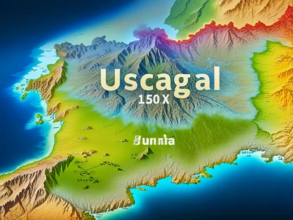 Un antiguo mapa detallado del Cáucaso con topografía intricada y nombres de lugares antiguos, evocando misterio y herencia histórica