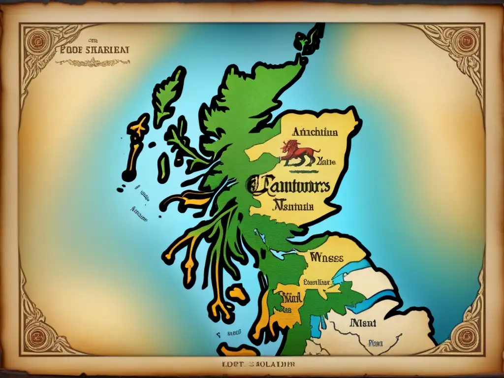 Antiguo mapa detallado de la expansión del clan Forbes en Escocia, mostrando su historia, riqueza y herencia escocesa