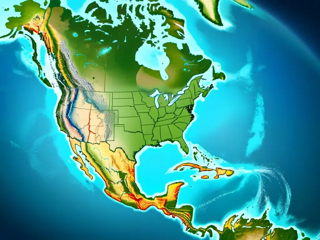 Un antiguo mapa detallado de América Latina colonial con nombres de ciudades y fronteras europeas