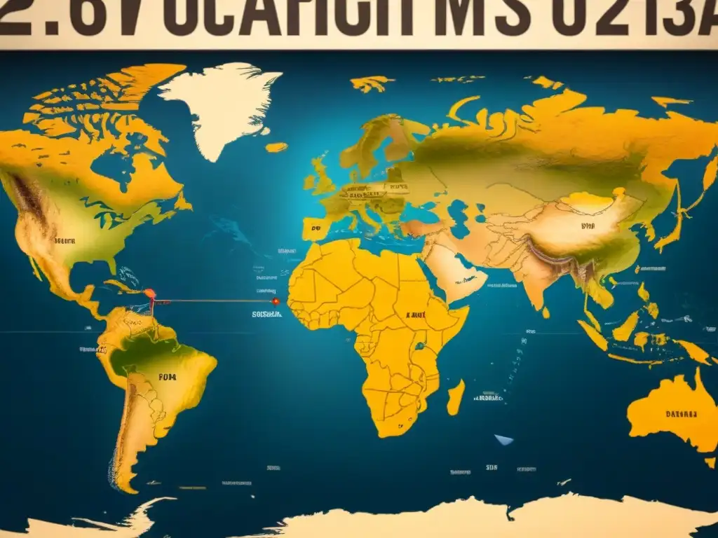 Un antiguo mapa detallado muestra la migración de apellidos ingleses