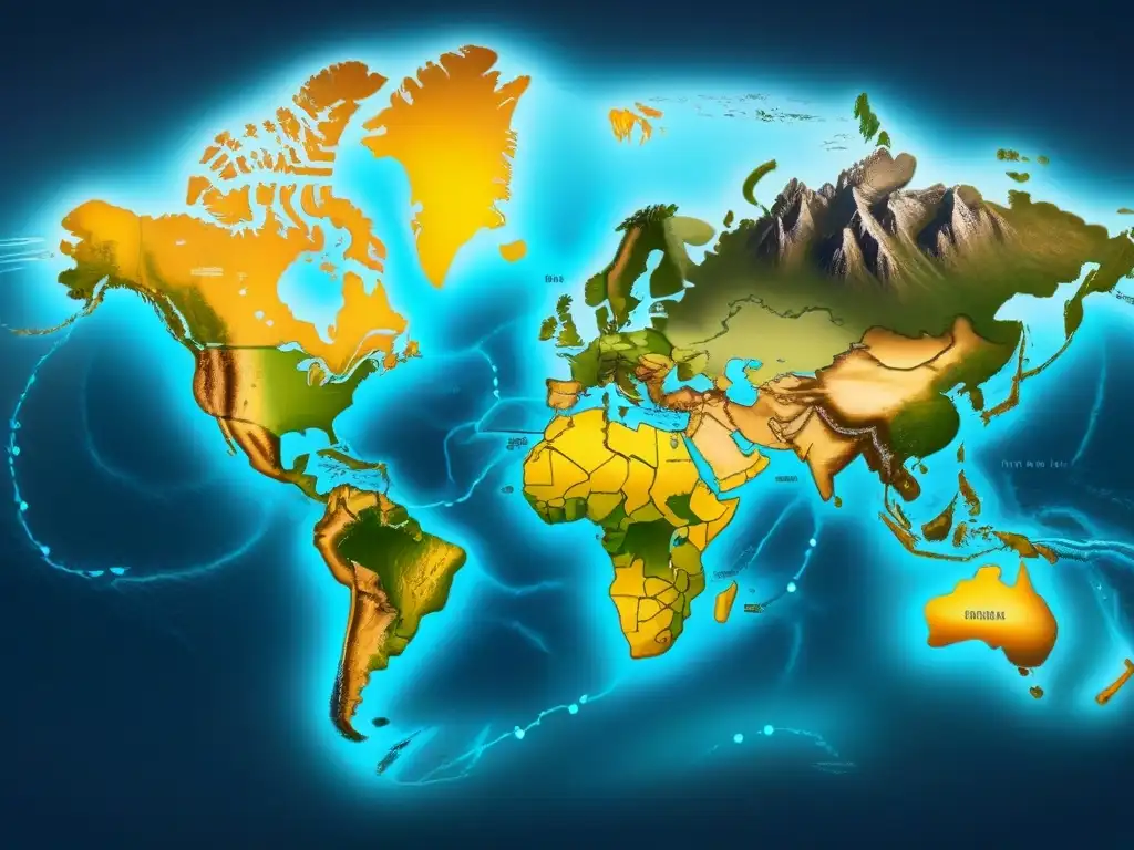 Un antiguo mapa detallado mostrando rutas de migración, evocando la evolución de apellidos por migración