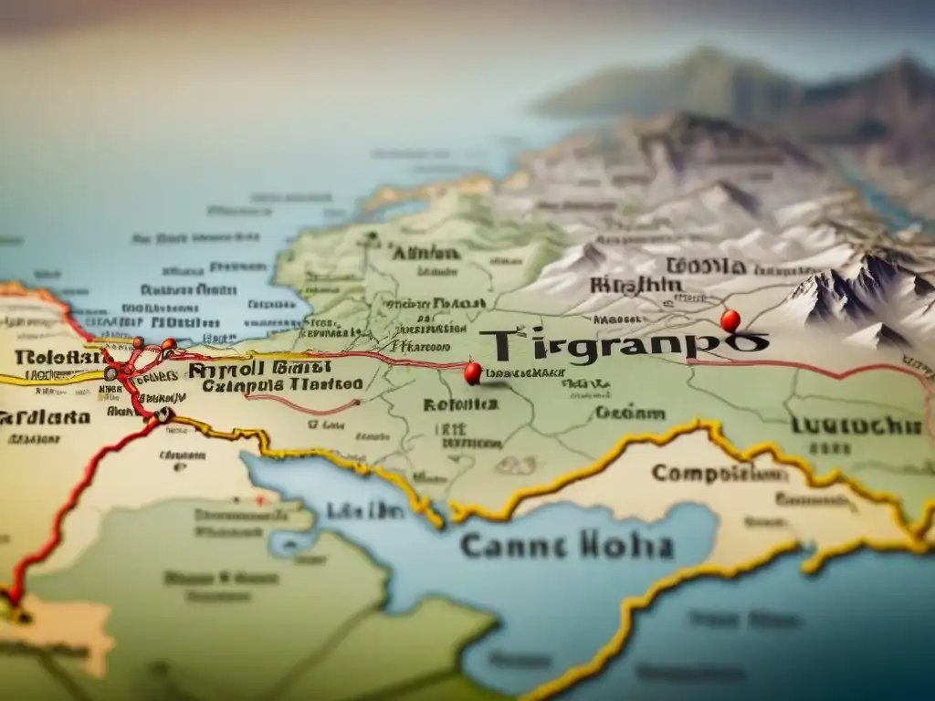 Un antiguo mapa detallado de Tierra de Campos en Palencia, con fronteras intrincadas y tonos sepia, evocando historia y genealogía