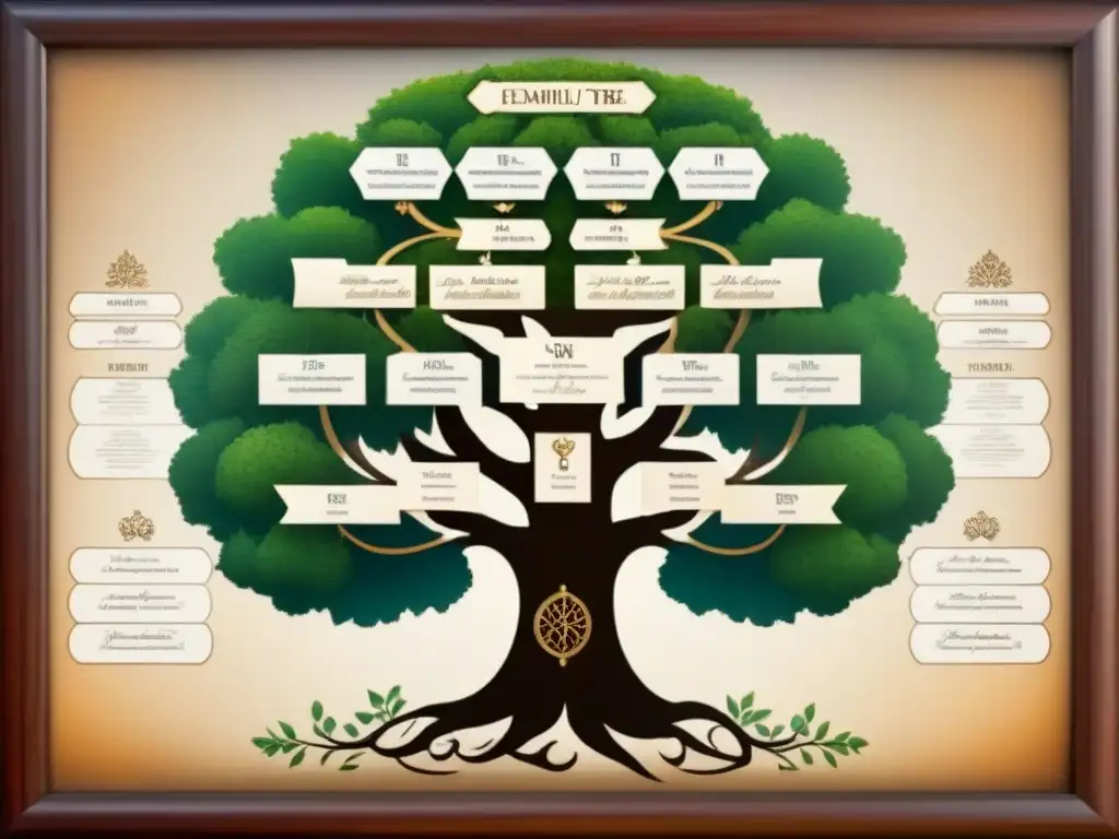 Un árbol genealógico detallado de apellidos judíos sefardíes a lo largo de la historia