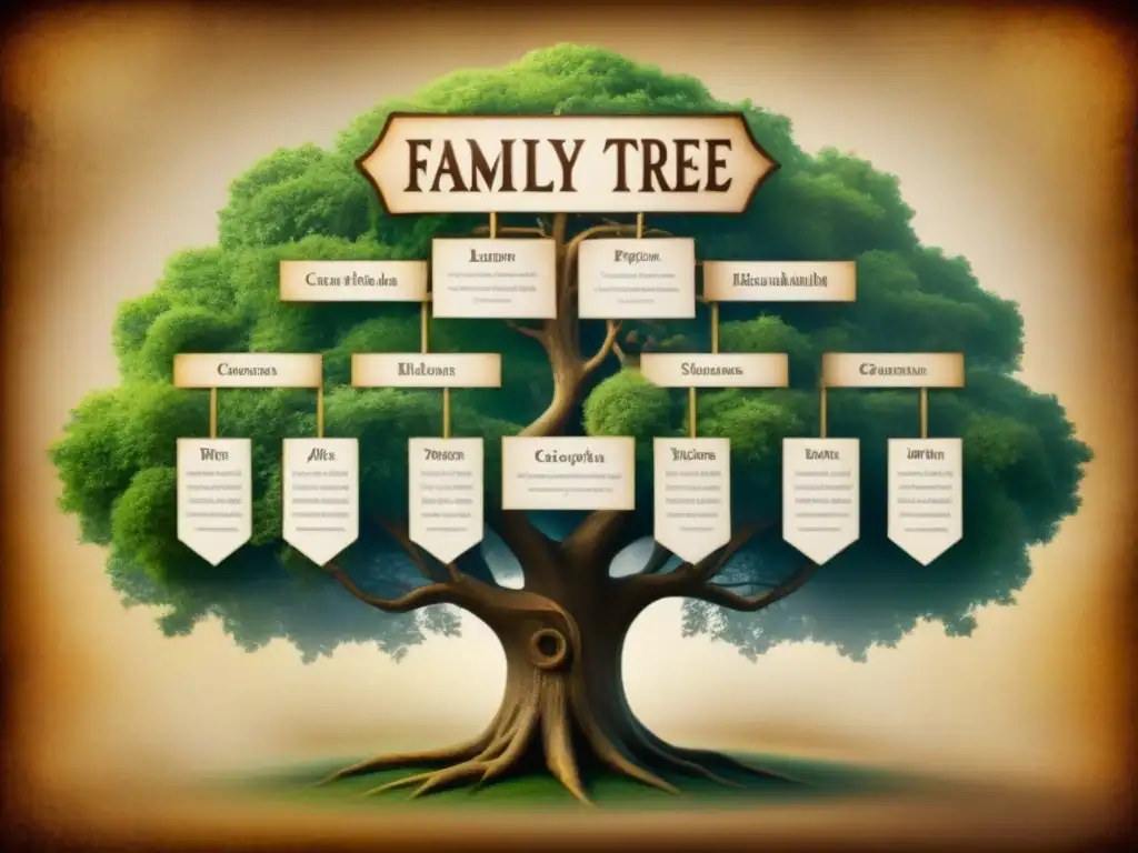 Un árbol genealógico detallado con apellidos como Gomez, Rodriguez, Hernandez y Perez