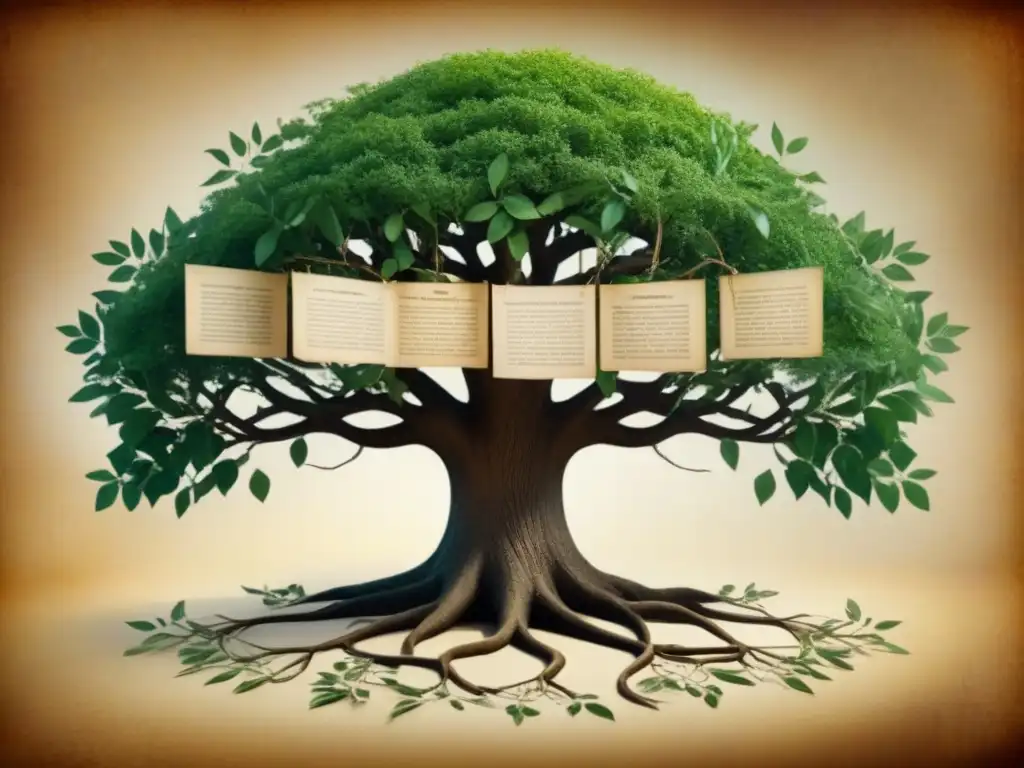 Un árbol genealógico detallado muestra conexiones inesperadas entre generaciones, decorado con fotos y documentos antiguos
