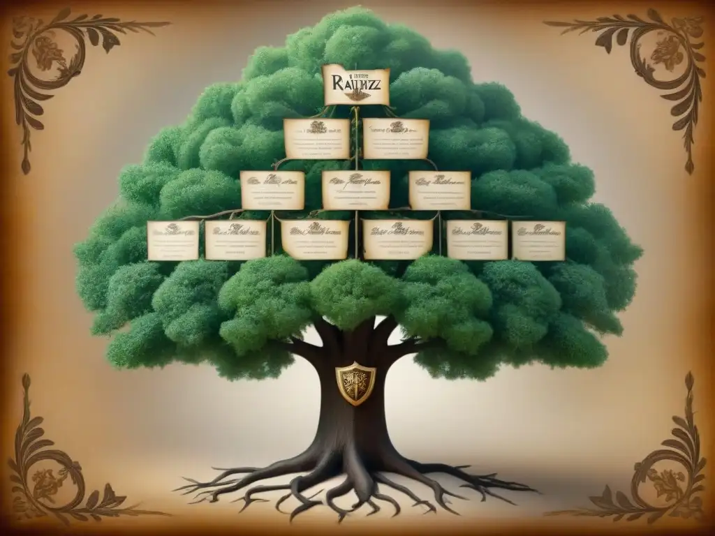 Un árbol genealógico detallado de la familia Ramírez, con historia y elegancia