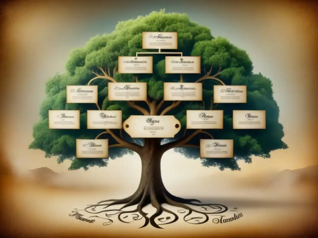 Árbol genealógico detallado de la familia Hernández, mostrando la evolución e historia del apellido