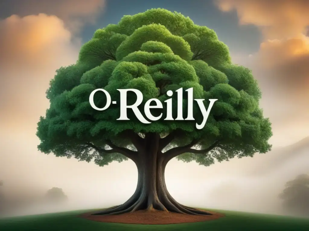 Un árbol genealógico detallado muestra la historia de apellidos O'Reilly Ochoa en una ilustración vintage