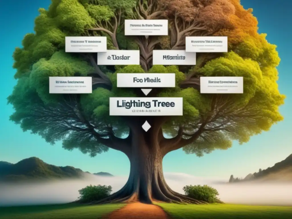 Un árbol genealógico detallado con historia de apellidos y marcadores genéticos en tonos sepia