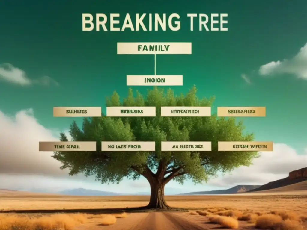 Un árbol genealógico detallado de los personajes de Breaking Bad con sus apellidos destacados