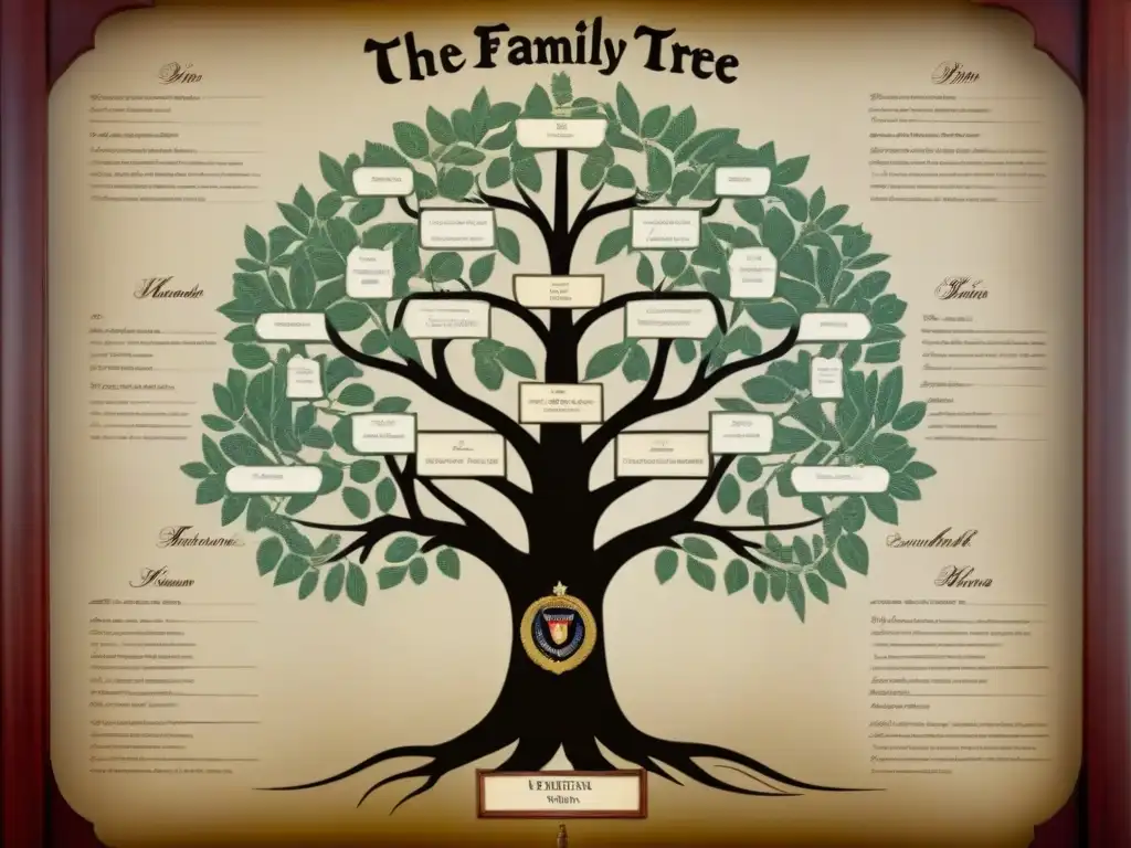 Árbol genealógico detallado de una prominente familia militar con apellidos con M en genealogía