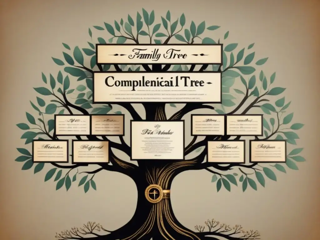 Un árbol genealógico detallado con talentos ancestrales apellido habilidades especiales