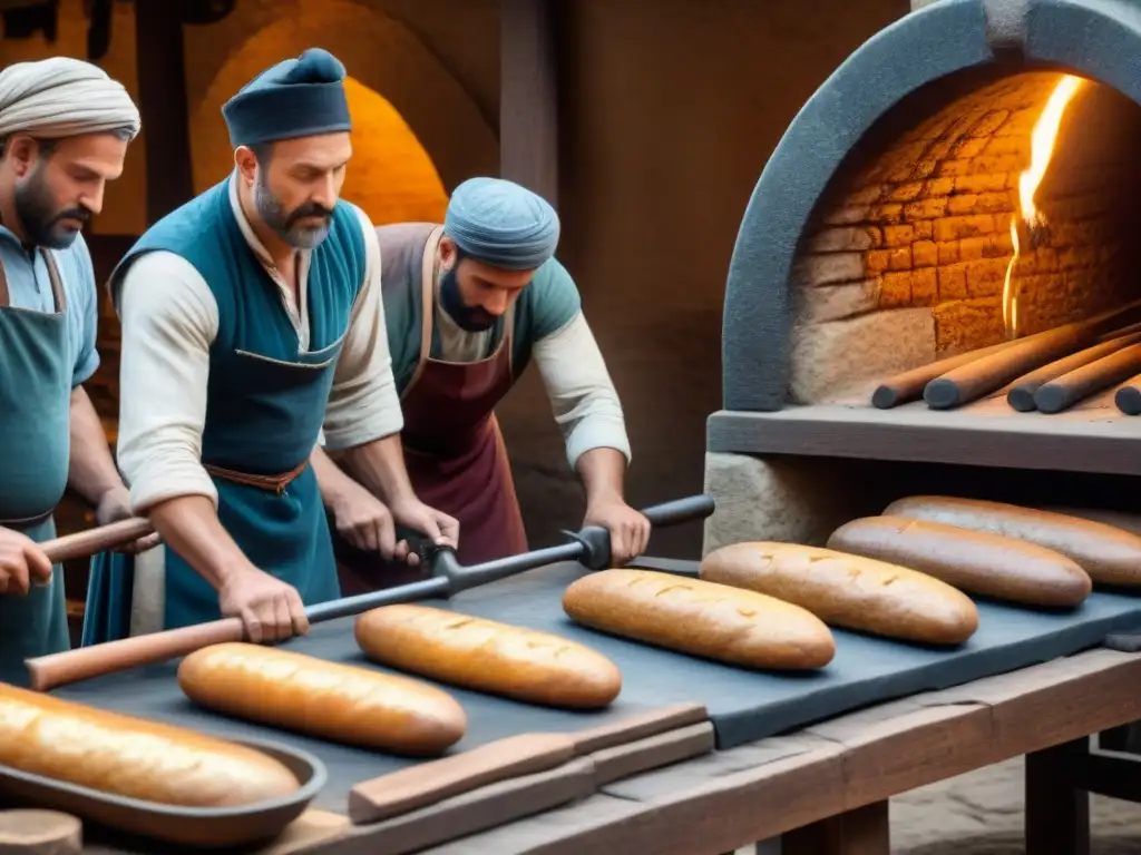 Un bullicioso mercado medieval con artesanos y comerciantes trabajando, evocando la rica historia de apellidos y profesiones