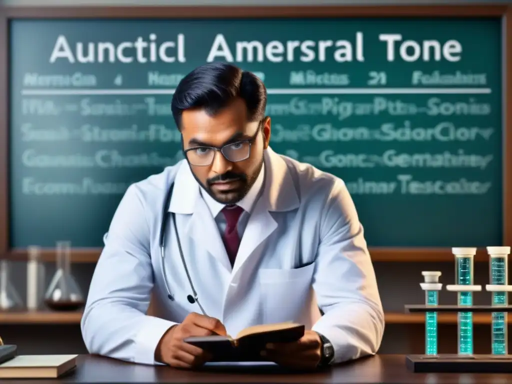 Un científico analiza muestras de ADN bajo un microscopio en un laboratorio vintage