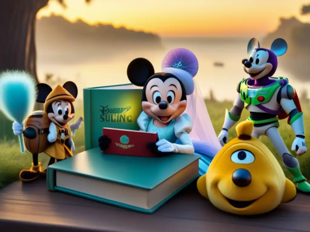 Un cuento mágico con Mickey, Woody, Buzz Lightyear y Elsa alrededor de un libro encantado