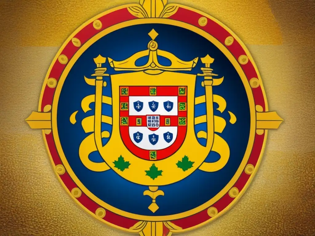 Una ilustración vintage detallada de escudos de armas portugueses, representando la historia y la evolución de los apellidos portugueses