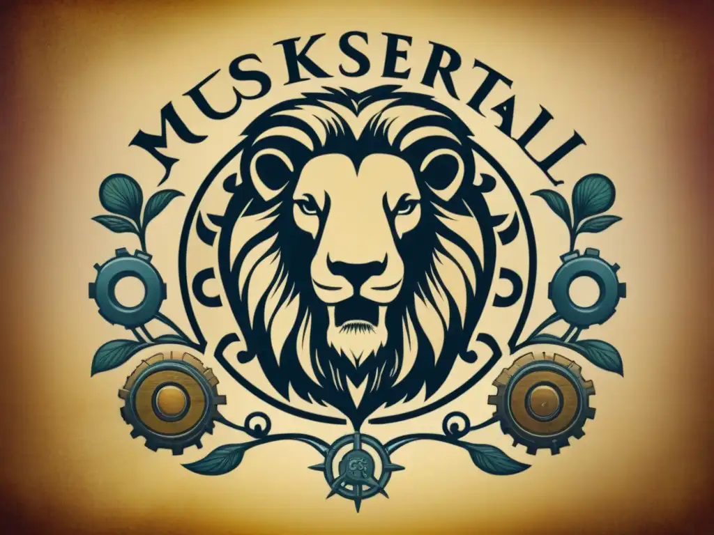 Detallada ilustración vintage de escudos familiares de 'Musk' y 'Zuckerberg', resaltando la historia y evolución de apellidos