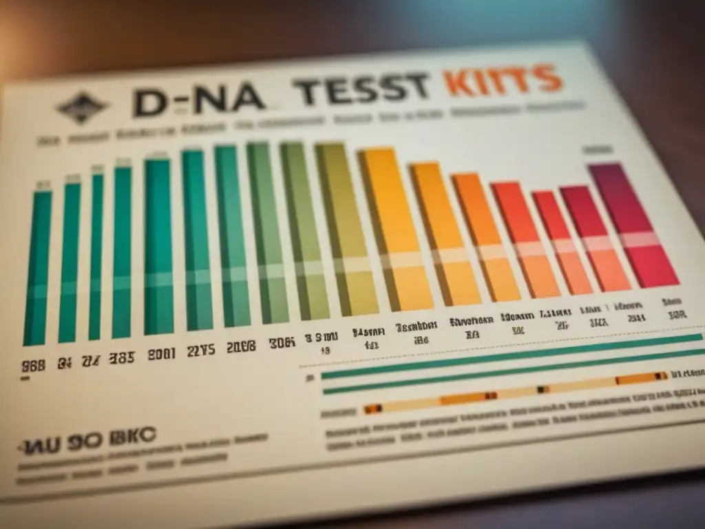 Una ilustración vintage detallada de comparación de kits de análisis de ADN, con elegante diseño y tonos nostálgicos