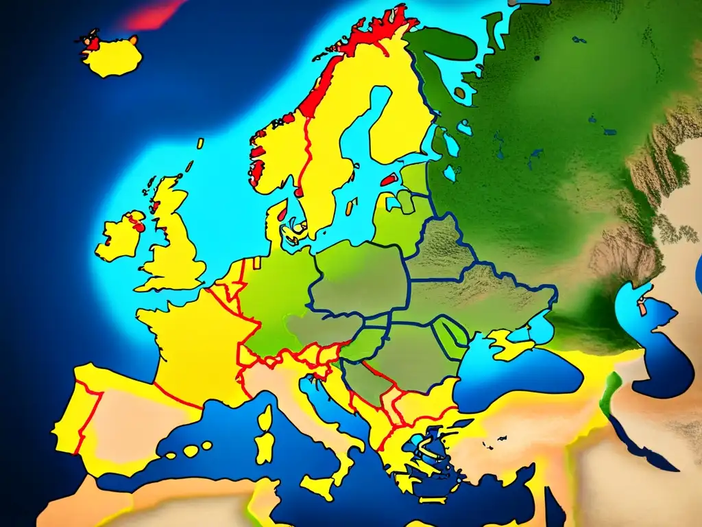 Detallado mapa de Europa durante las Guerras Napoleónicas, destacando la dispersión de apellidos franceses