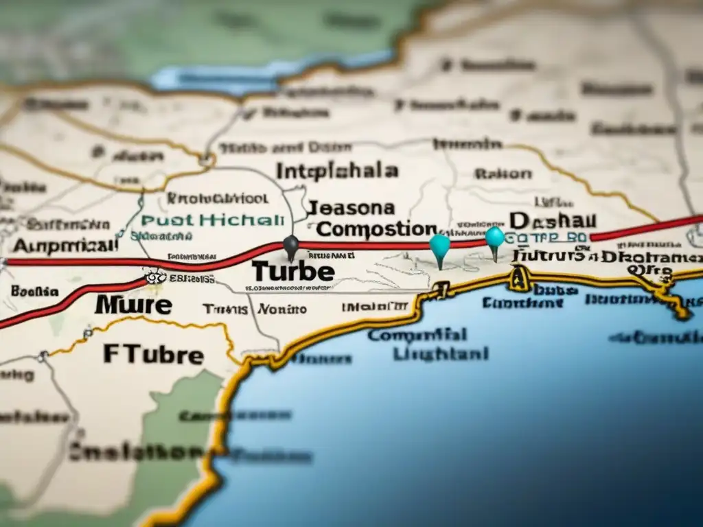 Detallado mapa vintage con orígenes geográficos del apellido Iturbe en la región vasca, evocando historia y herencia