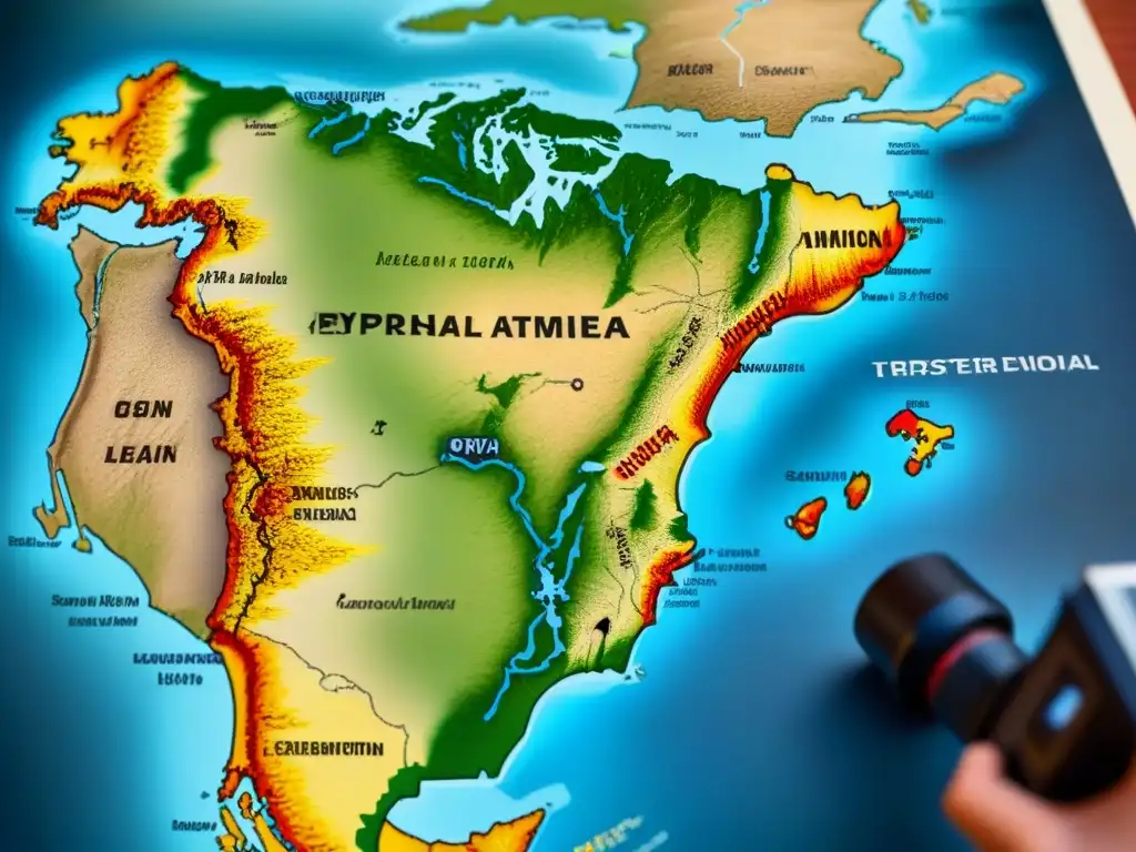 Detallado mapa vintage de territorios coloniales españoles en Sudamérica, mostrando rutas de exploración y asentamientos tempranos en la Historia del apellido Larrondo