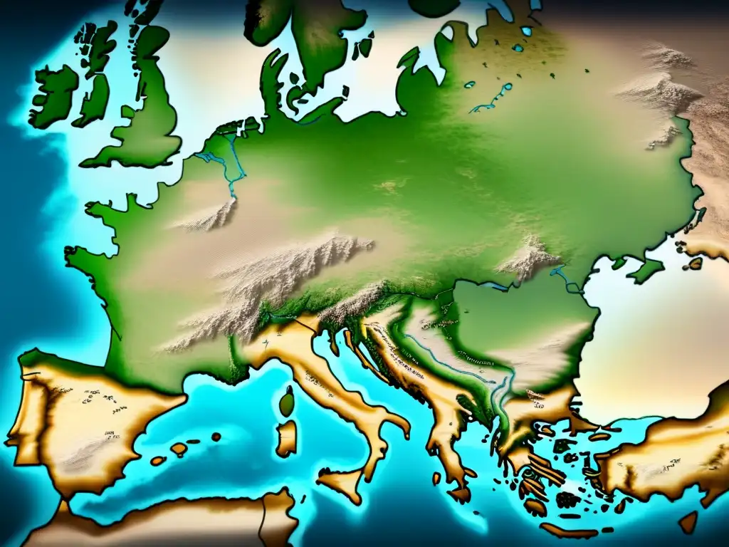 Detalle de un antiguo mapa de los Balcanes con fronteras detalladas de Albania en tonos sepia, destacando la historia de apellidos albaneses milenaria