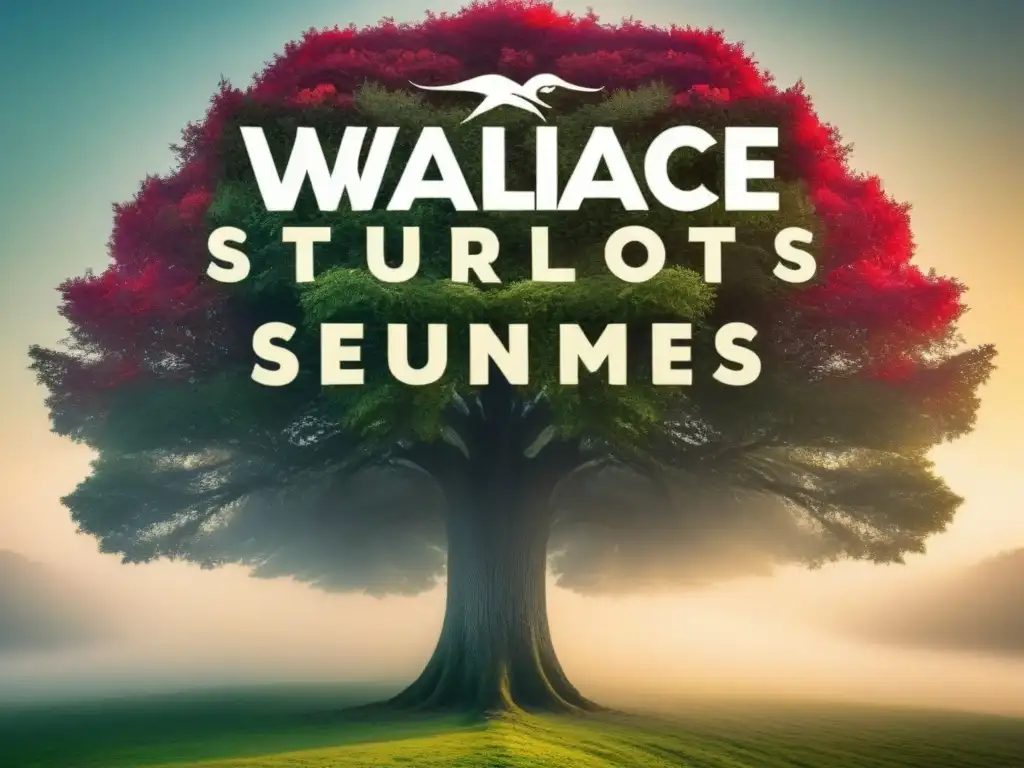 Detalle de árbol genealógico vintage del apellido Wallace, con nombres y fechas, patrones antiguos y colores desgastados evocando historia y nobleza