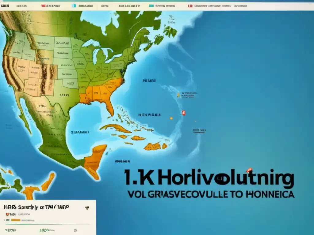 Detalle histórico de evolución fonética de apellidos tras descubrimiento de América en mapa vintage detallado