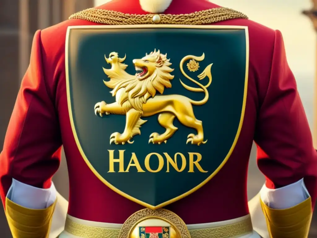 Digitalización de escudos de armas detallados con símbolos heráldicos, leones y águilas majestuosas en un diseño tradicional y prestigioso