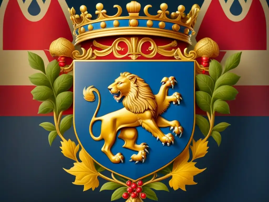 Escudo de armas vintage de la familia Ulises: nobleza y tradición Un escudo de armas detallado de la familia Ulises, con símbolos heráldicos y colores ricos, evocando la historia del apellido Ulises