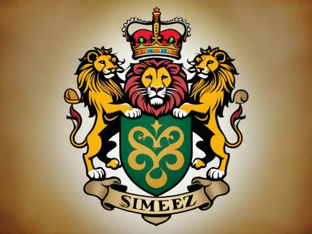 Escudo de la familia Jiménez con elementos simbólicos detallados en pergamino envejecido, evocando historia y herencia