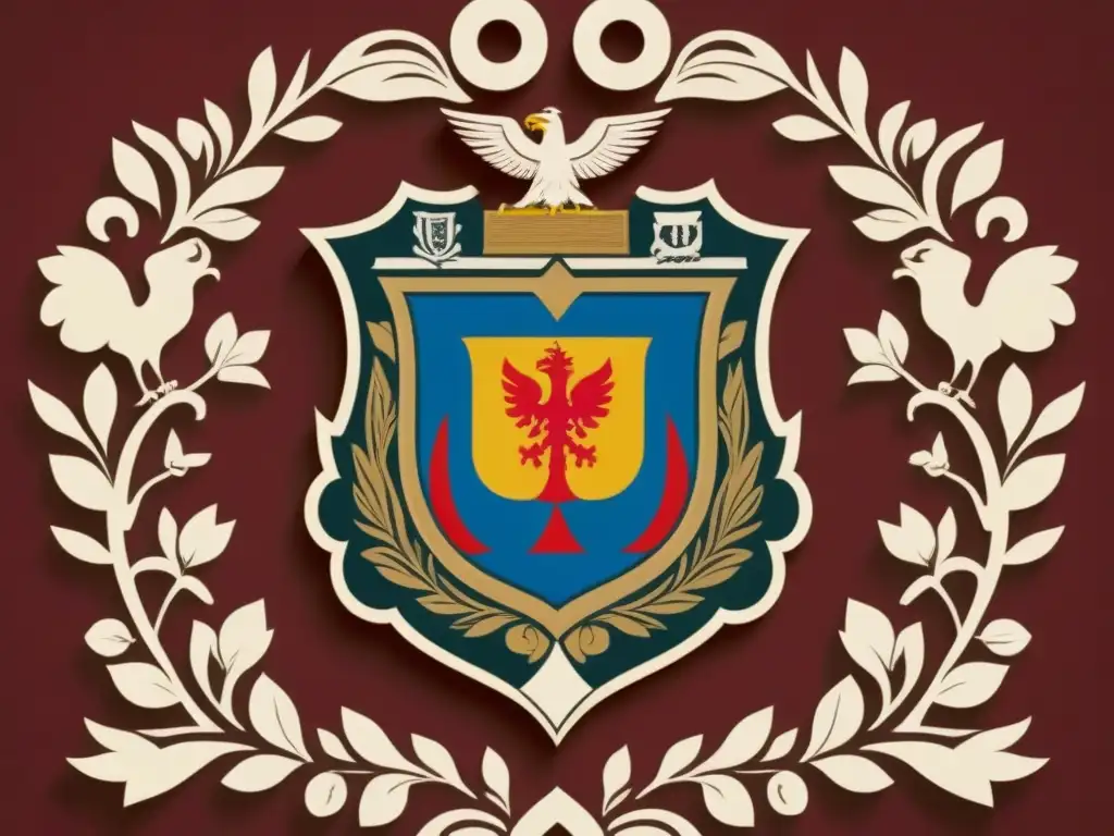 Escudo familiar eslavo con elementos tradicionales y la letra 'O', evocando el origen de apellidos con O eslavo