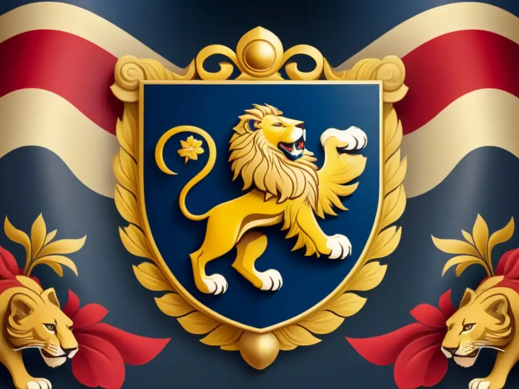 Escudo familiar vintage detallado con diseño de leones, escudos y nombre 'Jaime' en caligrafía, evocando la evolución del apellido Jaime y su nobleza