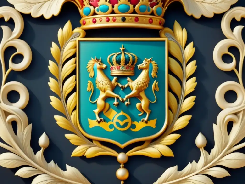 Un escudo heráldico majestuoso con simbología religiosa en escudos heráldicos