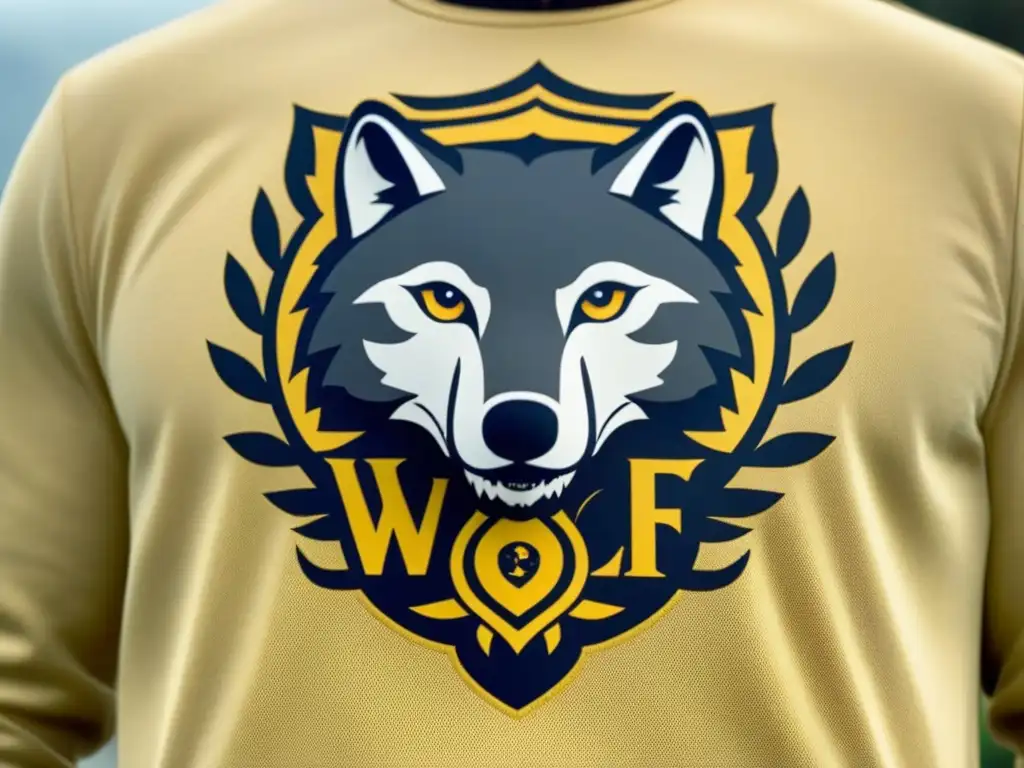 Escudo vintage familiar Wolff con majestuoso lobo y fuerza salvaje