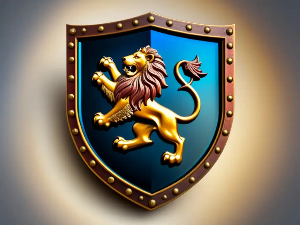 Un escudo vintage ornamentado con diseños e símbolos históricos de la familia Espejo, reflejando historia y tradición de apellido