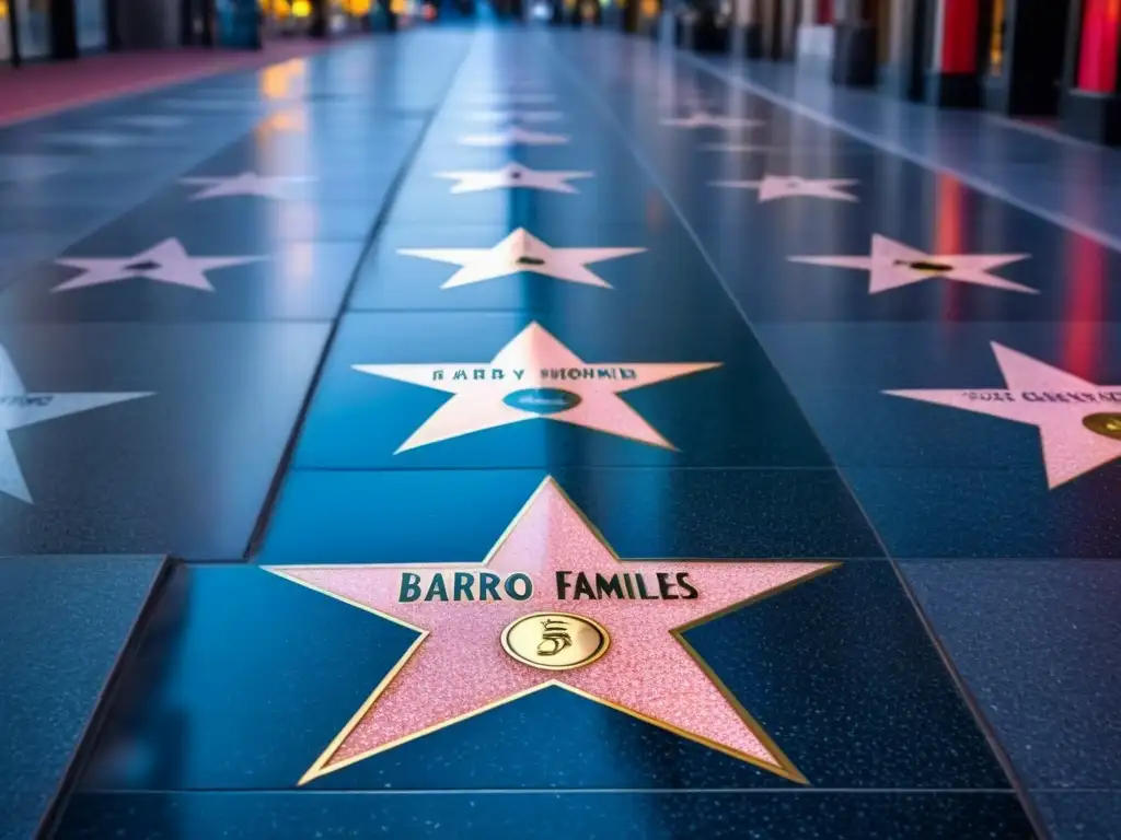 Estrellas en el Paseo de la Fama de Hollywood con apellidos icónicos como Barrymore y Coppola