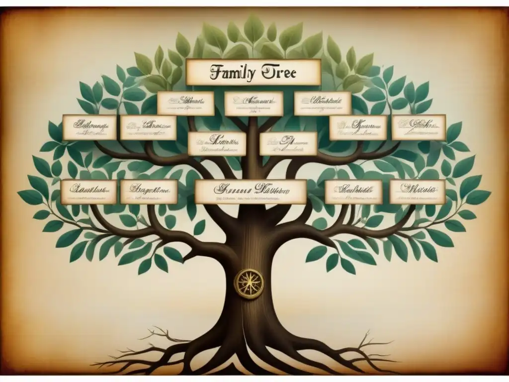 Una genealogía detallada de figuras políticas históricas entrelazadas por matrimonios y linaje, con símbolos políticos y fechas