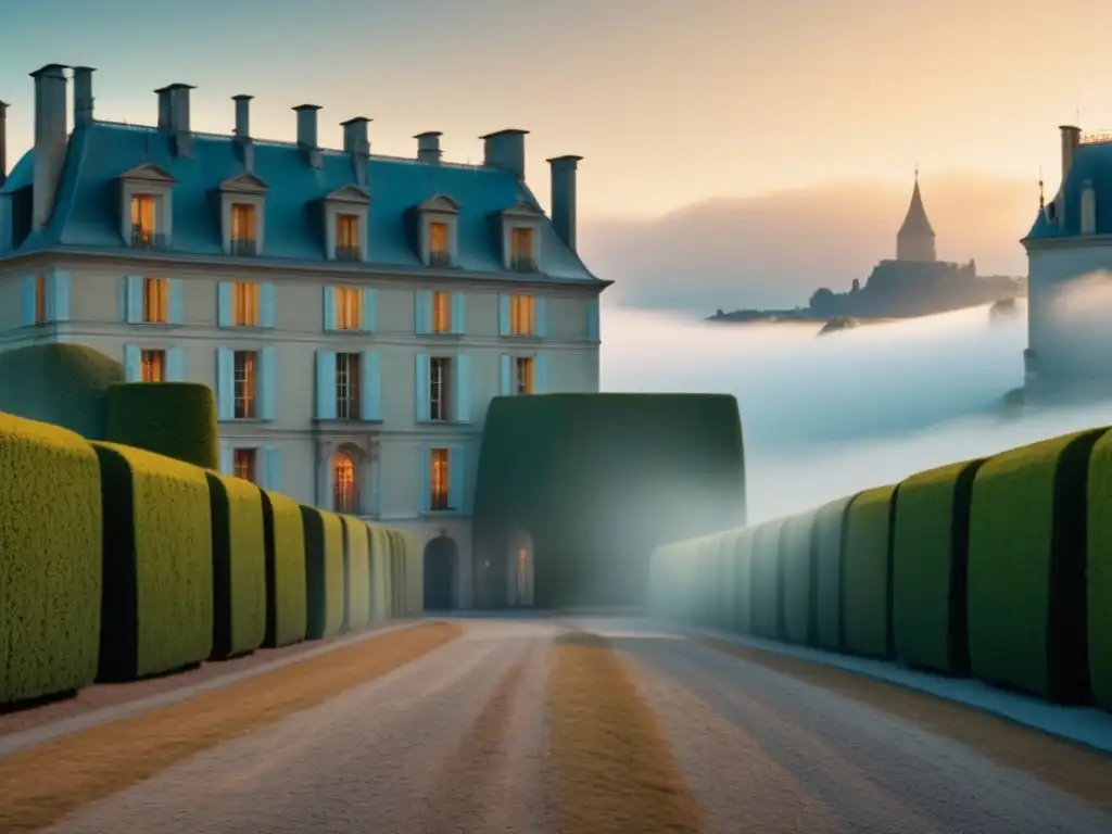 Impresionante chateau francés durante la Revolución, reflejando la opulencia de las familias nobles