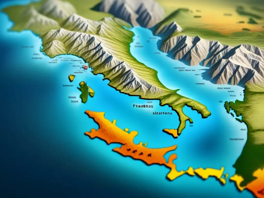 Intrincado mapa vintage 8k muestra la dispersión de apellidos en la historia, conectando hogares ancestrales y lugares de exilio