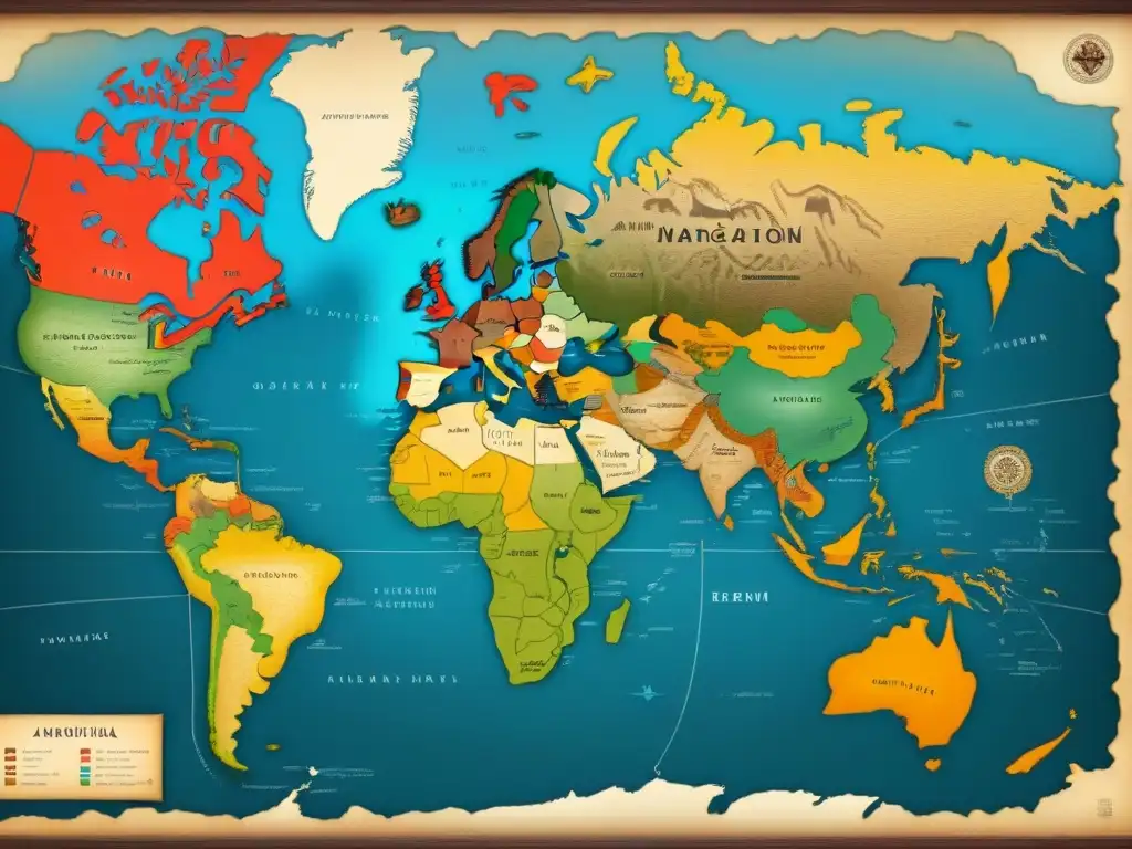 Intrincado mapa vintage de migración y diversidad lingüística en apellidos