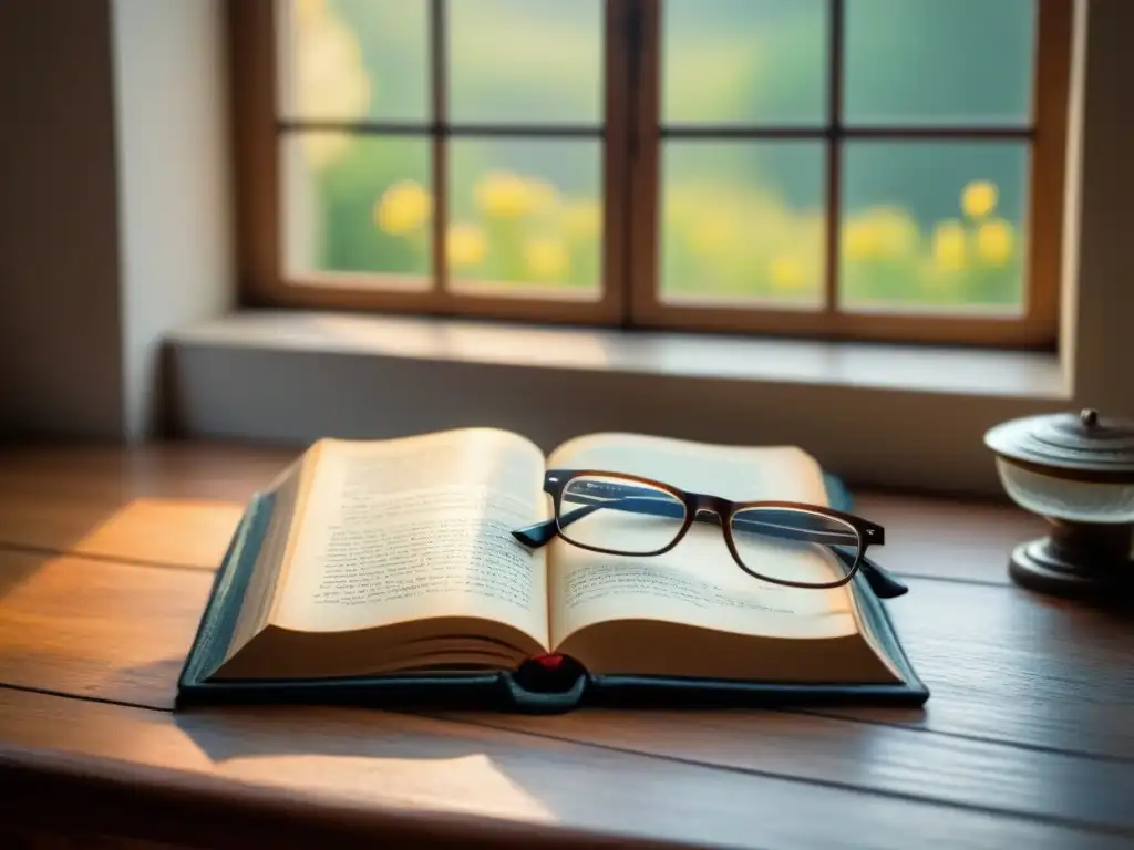 Libro antiguo con fuentes genealogía registros civiles eclesiásticos, iluminado por luz suave en mesa de madera