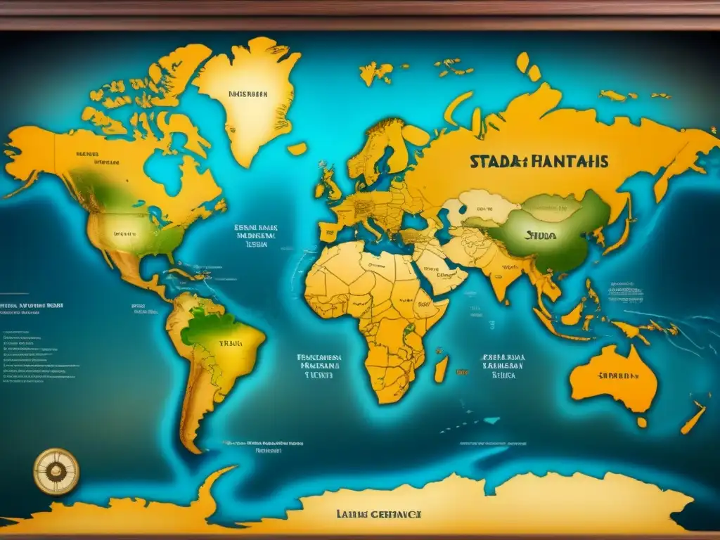 Un mapa antiguo detallado del viaje genealógico de la familia Strada, con rutas e ilustraciones delicadas que evocan historia y aventura