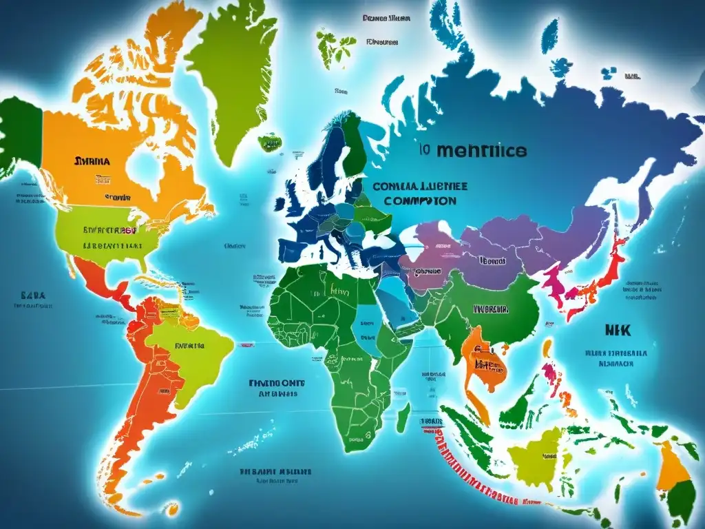 Mapa antiguo detallando migración de apellidos y linajes a lo largo de la historia