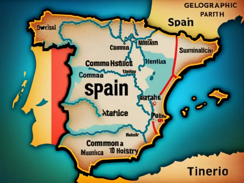 Un mapa detallado de España se entrelaza con ADN y apellidos, evocando la historia de apellidos genealogía evolución