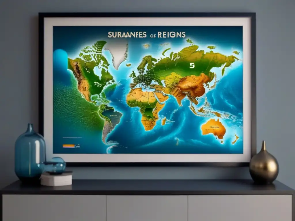 Mapa detallado que muestra la evolución de apellidos en diferentes regiones, con caligrafía resaltando nombres clave en la formación de naciones