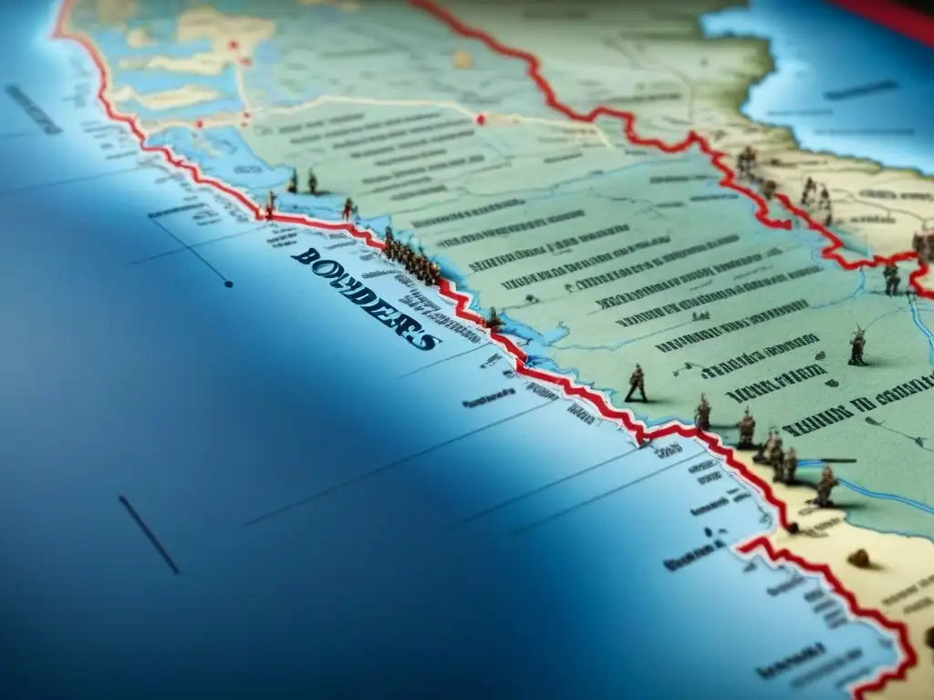 Mapa detallado de un campo de batalla antiguo con estrategias de generales históricos