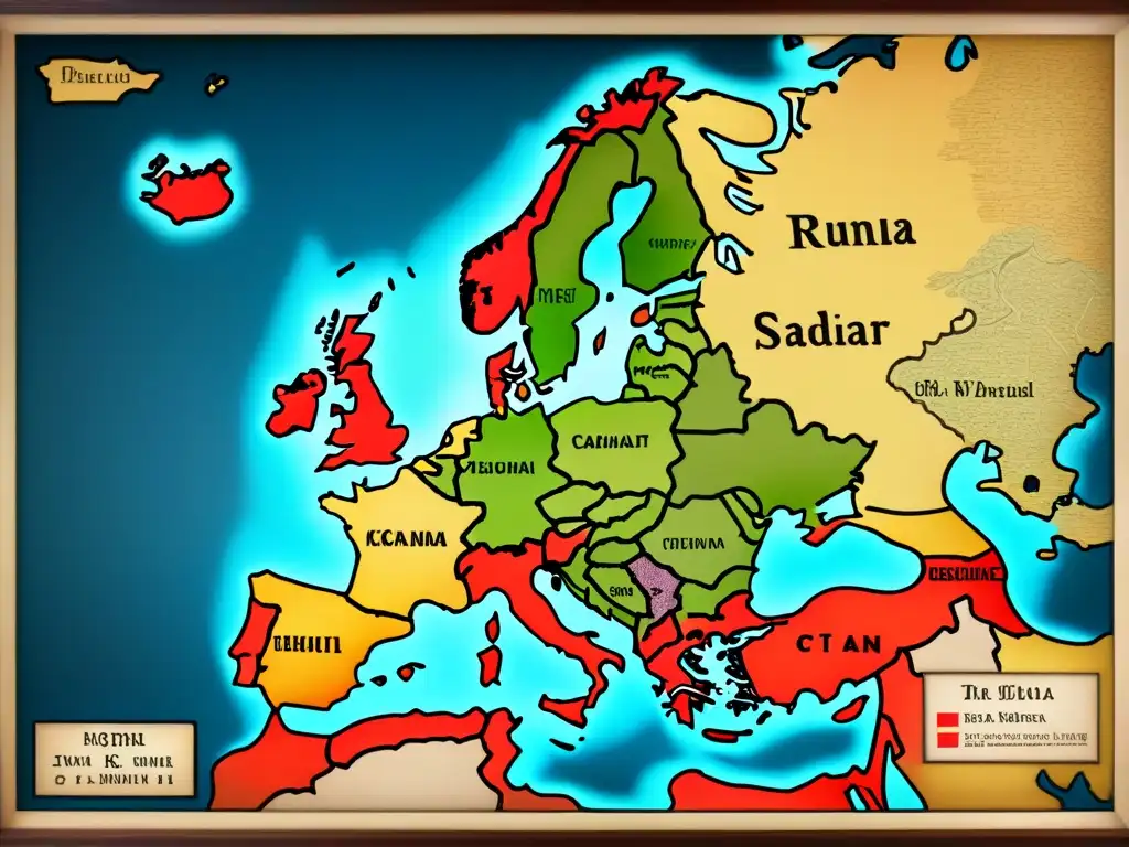 Mapa detallado de comercio medieval en Europa con rutas y ciudades clave en pergamino, barcos mercantes y escudos